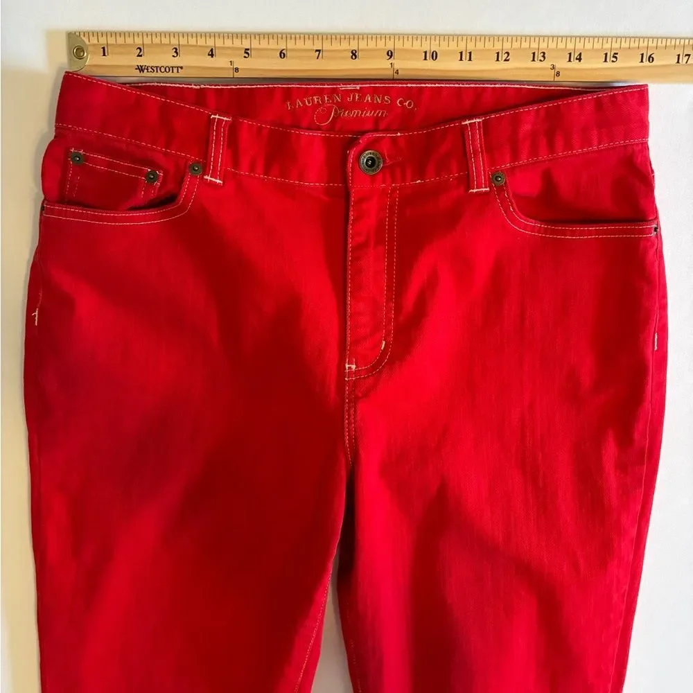 Ralph Lauren Jeans Women’s 10 Red Straight Leg Denim Patriotic Preppy Classic